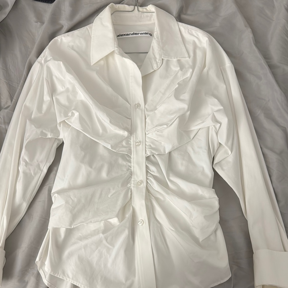 Alexander Wang Ivory Ruched Shirt